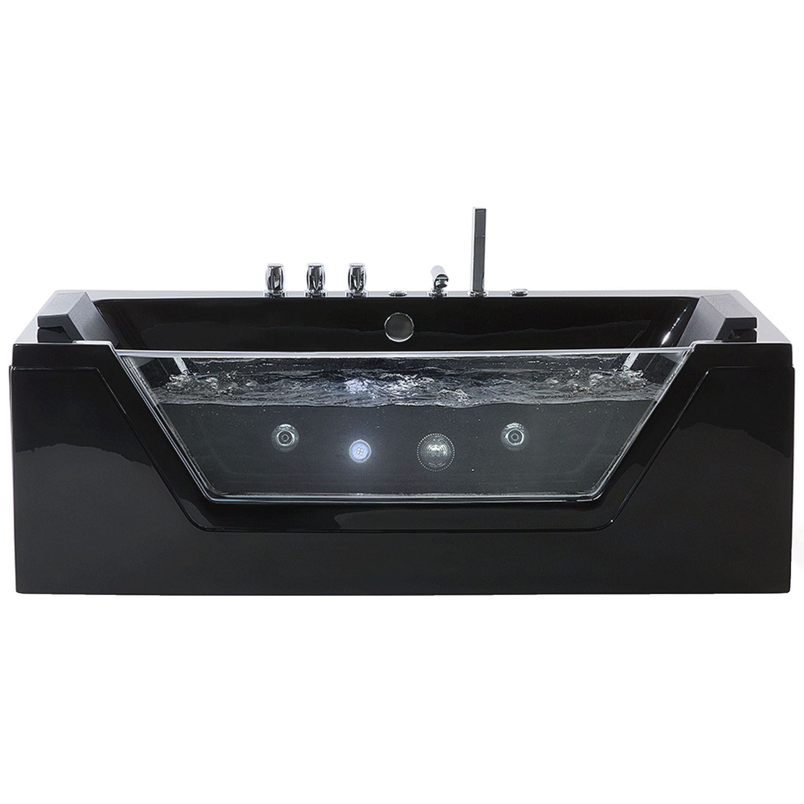 Kulmaporeamme LED-valolla SAMANA 174 x 79 cm Musta