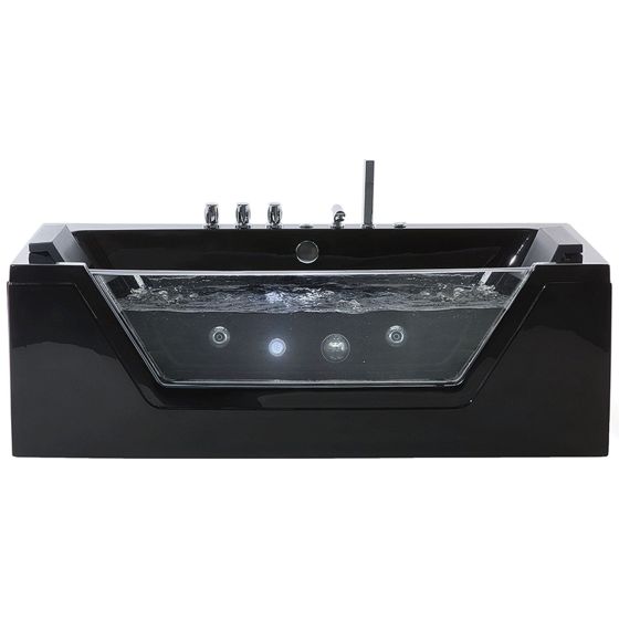 Kulmaporeamme LED-valolla SAMANA 174 x 79 cm Musta