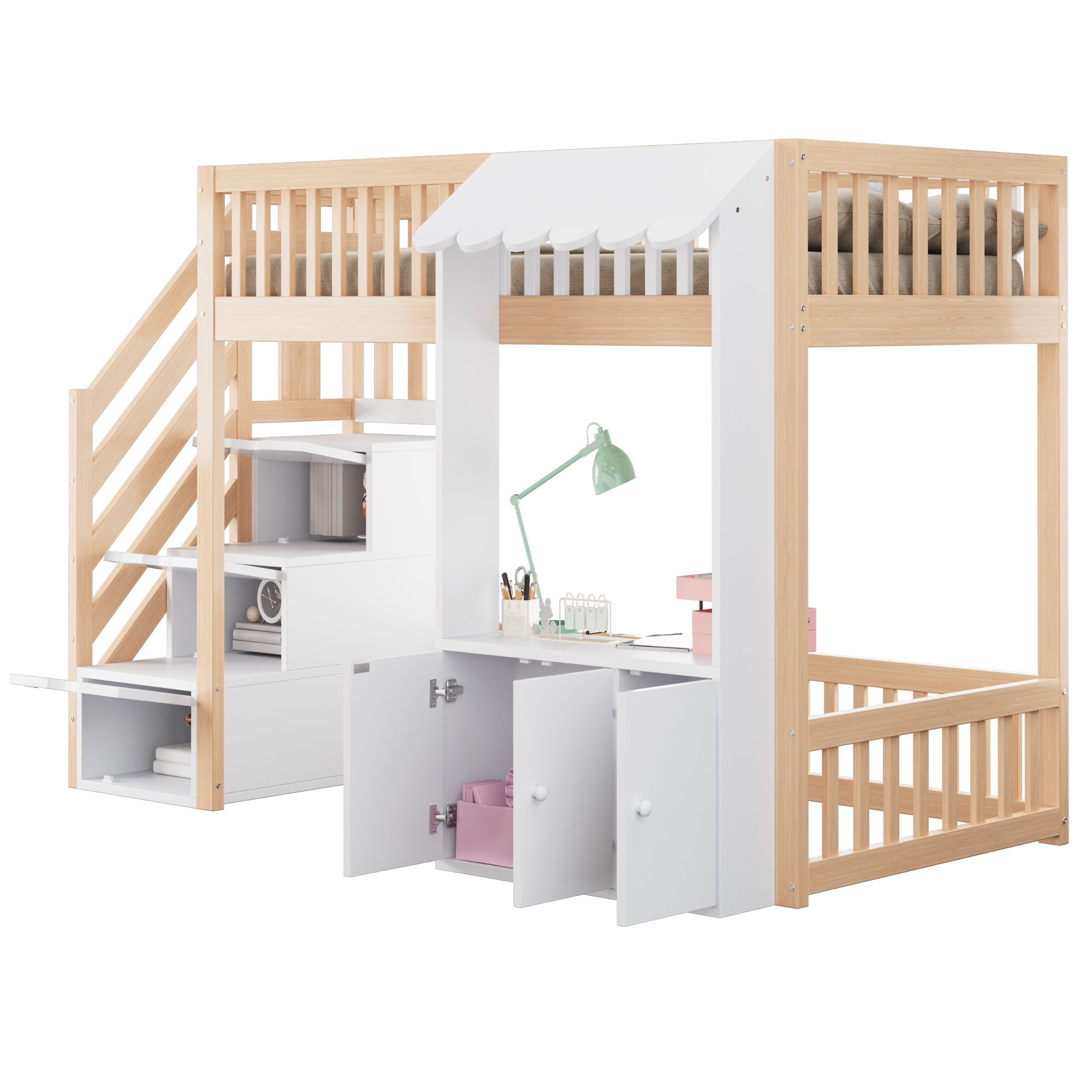 sänky 90x200 cm turva-aidat säilytystila laatikot LED-valaistus puinen mänty ja MDF