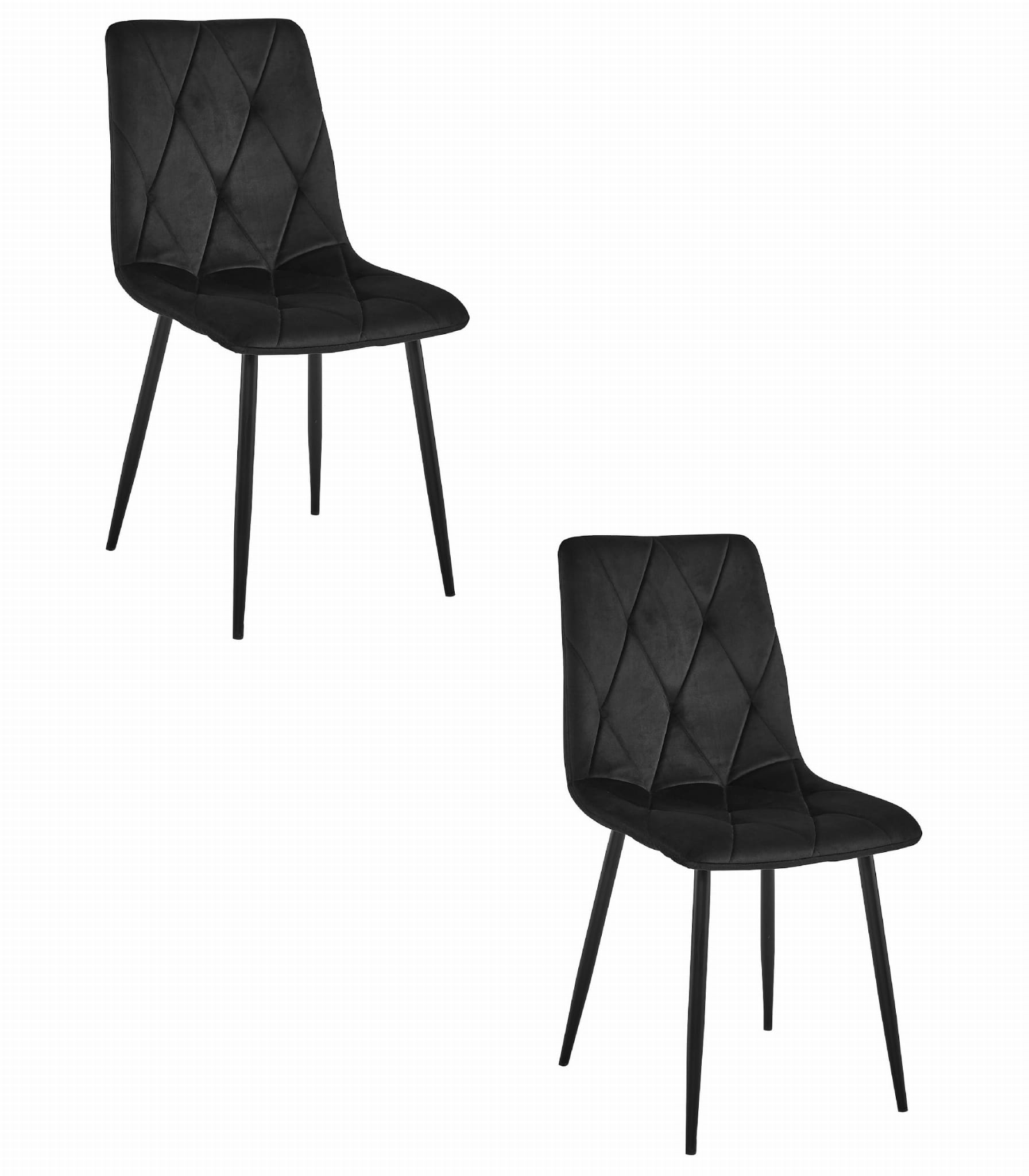 LIBRA-tuoli, musta sametti, mustat jalat (2 kpl)