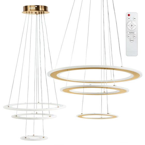 TOOLIGHT riippuva kattovalaisin LED G041-3CP harjattu kulta, 46,5x46,5x90cm