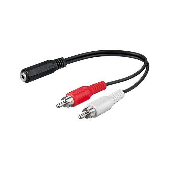 Goobay | Äänisovitin | Naaras | RCA x 2 | Minikuulokeliitäntä stereona 3,5 mm