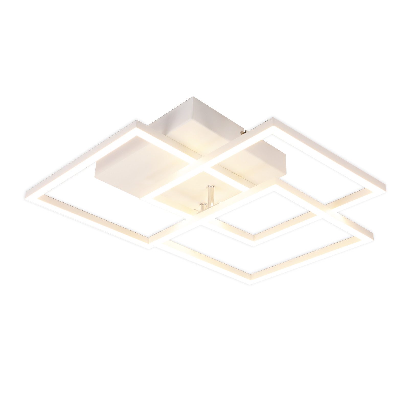 NETTLIFE LED-kattovalaisin olohuoneeseen, valkoinen, himmennettävä, neliönmuotoinen, moderni, 36 W, kaukosäätimellä