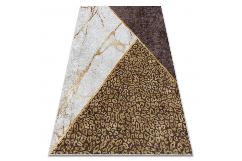 MIRO 51338.805 matto Marmori, geometrinen liukumaton - ruskea 160x220 cm