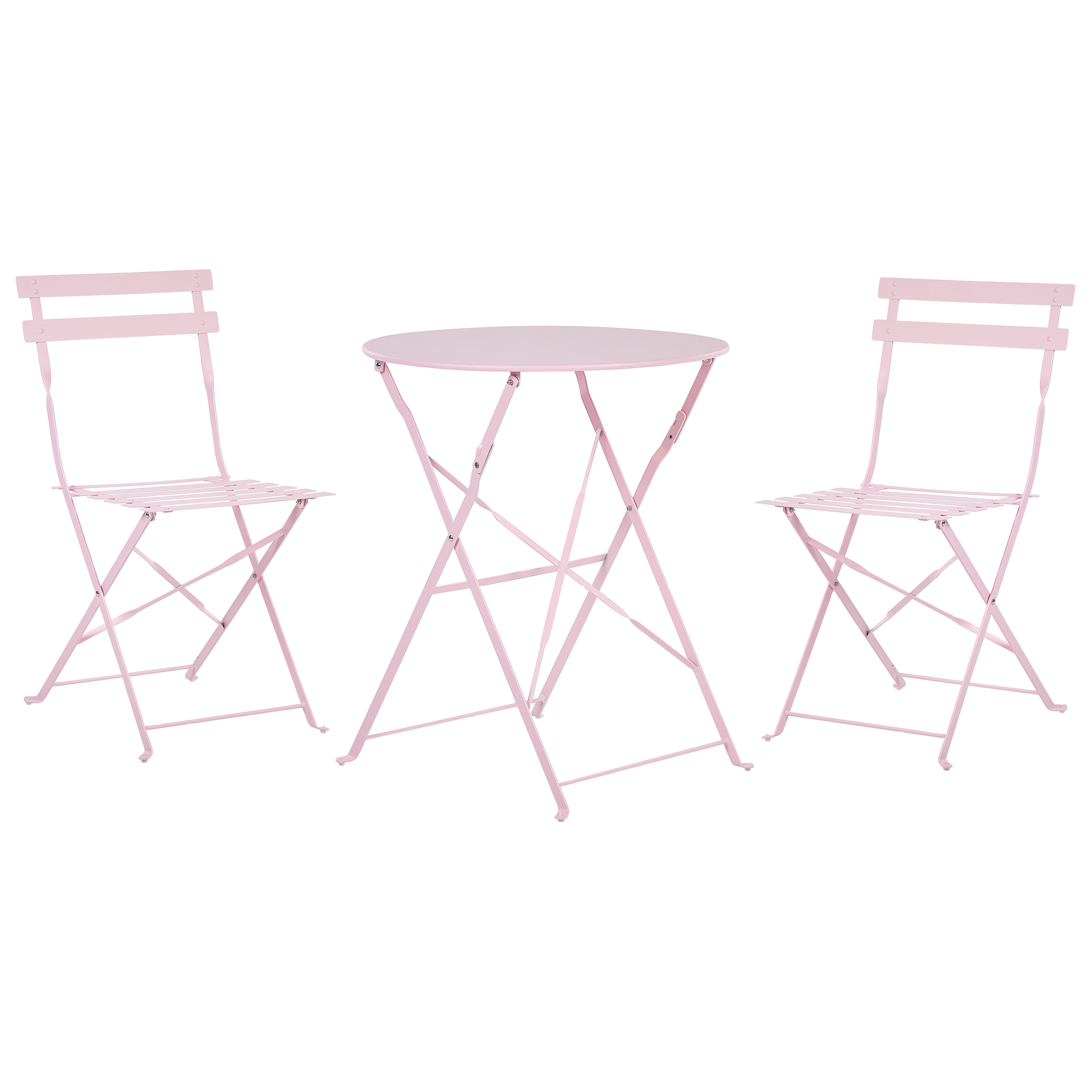 Bistrosetti taitettava FIORI metalli Pastellipinkki