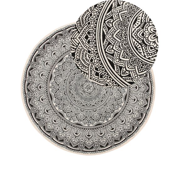 Matto HIZAN Musta ø 120 cm puuvilla