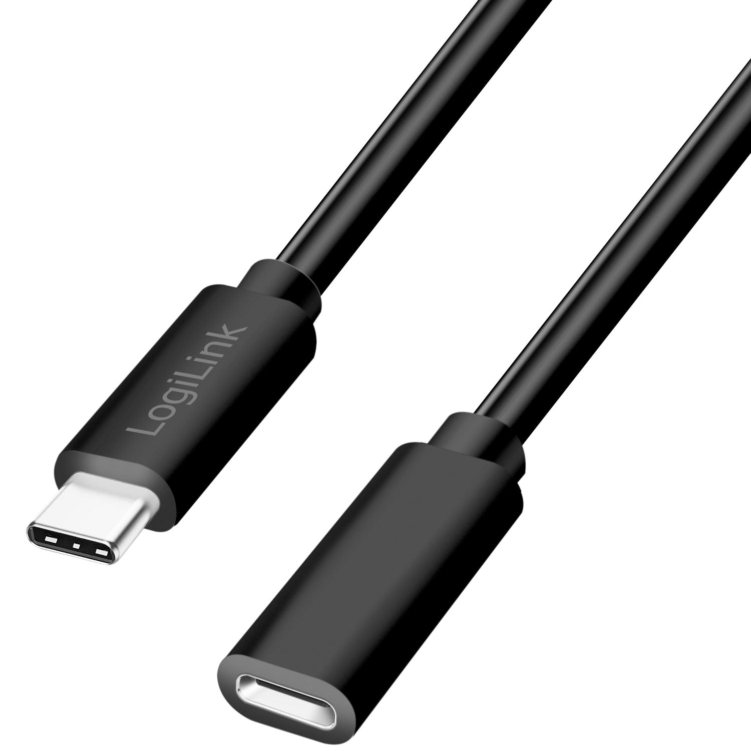 USB-C-jatkokaapeli, 60 W, 3 m, musta