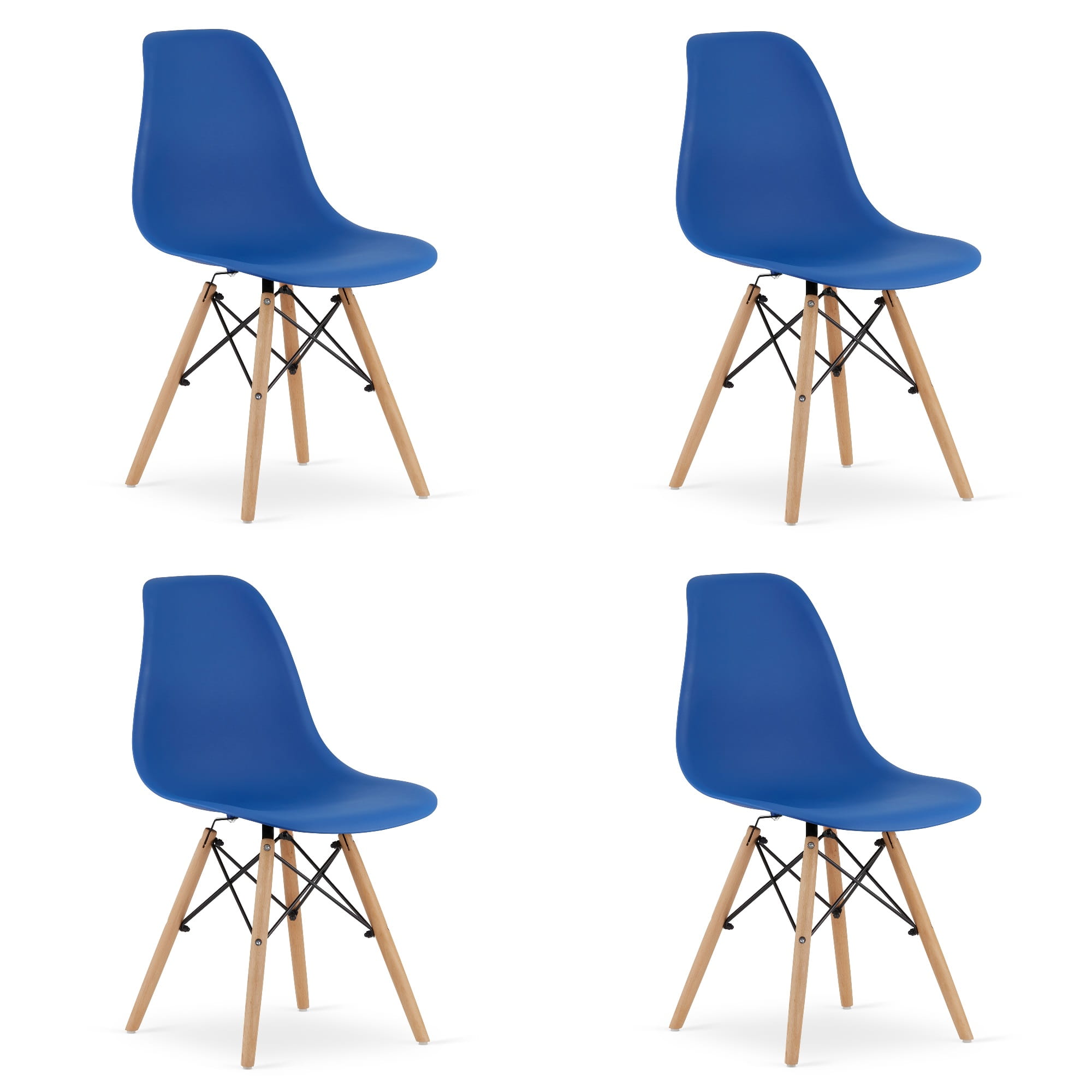 OSAKA-tuoli, sininen, luonnonväriset jalat (4 kpl)