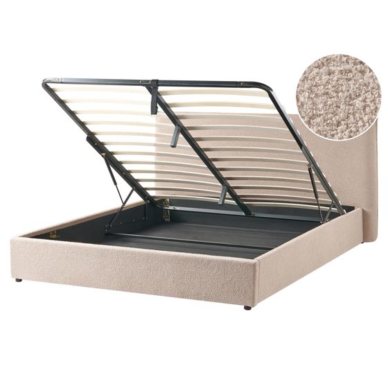 Sänky säilytystilalla buklee LAVAUR 160 x 200 cm Ruskeanharmaa