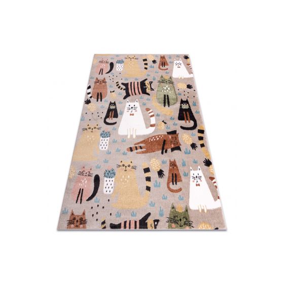 Matto FUN Kittens lapsille, kissat beige 80x150 cm
