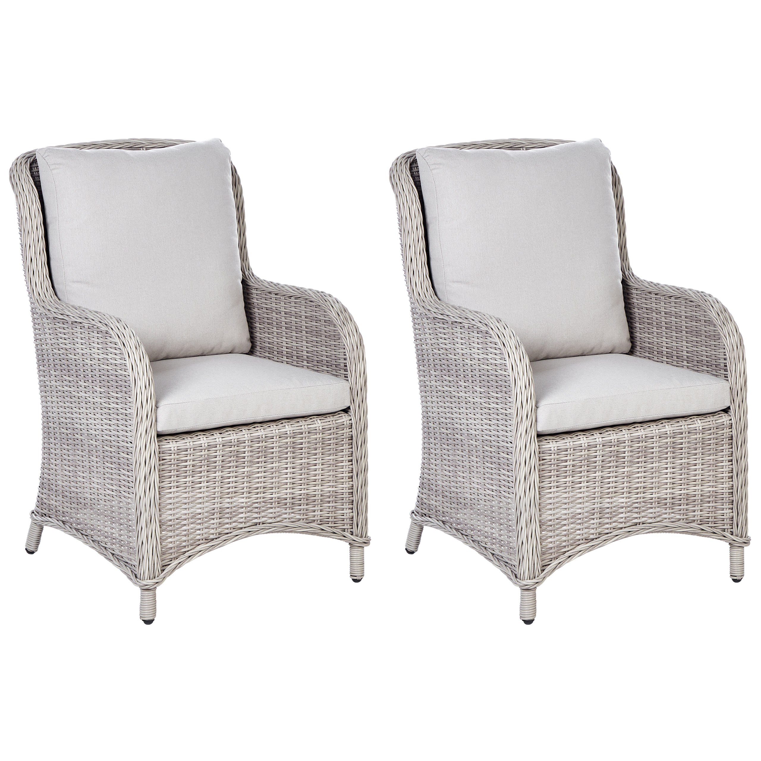 Ulkonojatuolisetti 2 kpl CASCAIS polyrottinki Beige