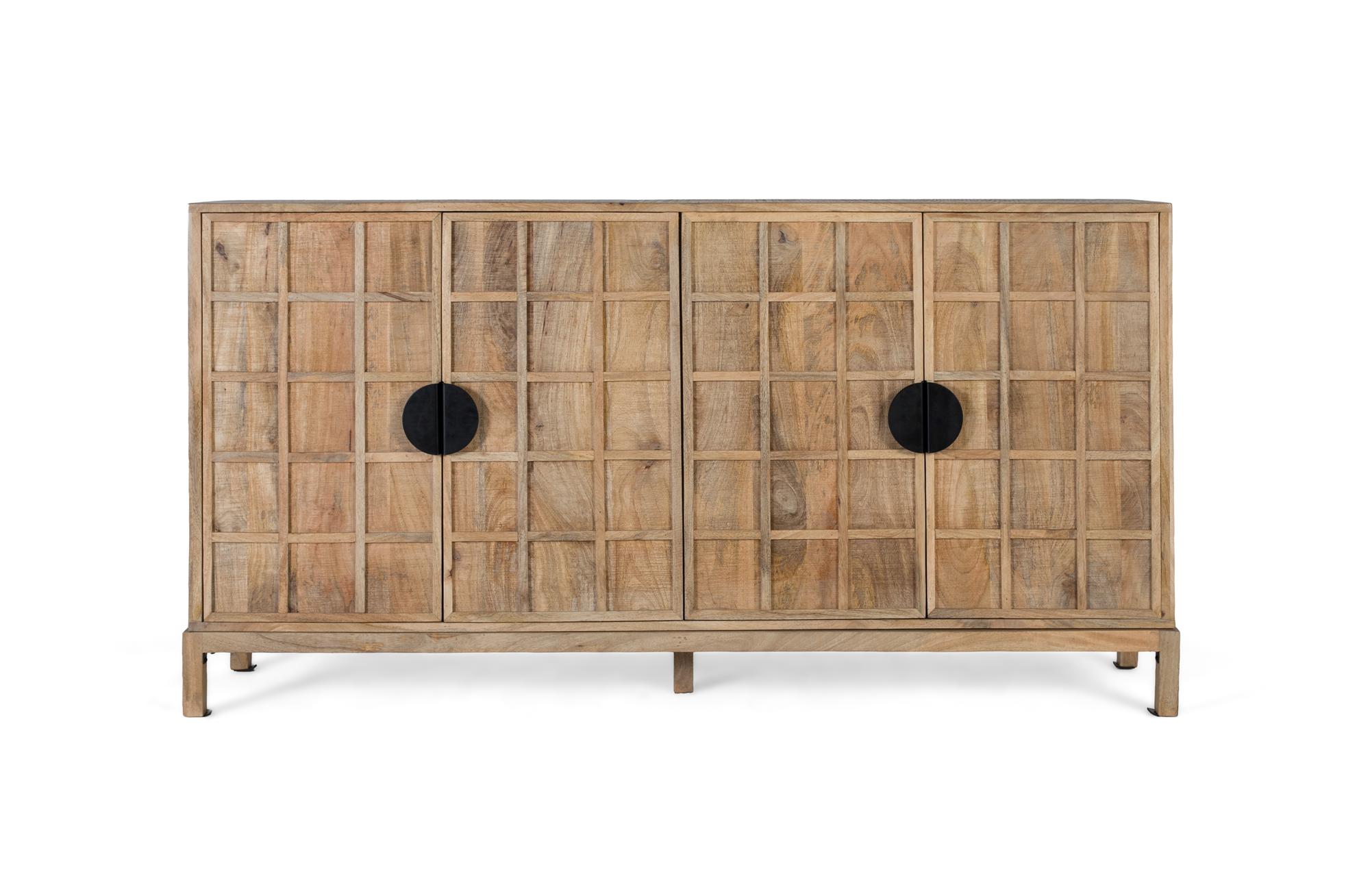 Massiivimangopuinen neljän oven senkki, 175 cm