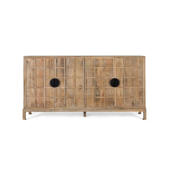 Massiivimangopuinen neljän oven senkki, 175 cm