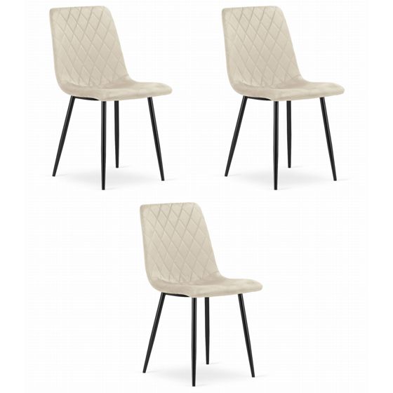 TURIN-tuoli, beige sametti (3 kpl)
