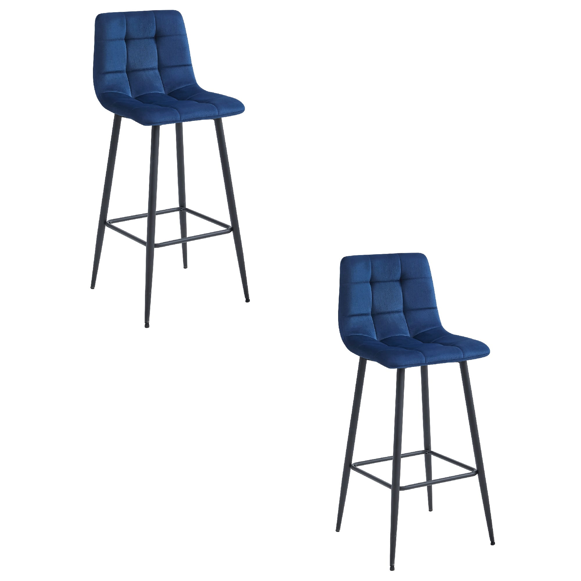 ARCETO baarijakkara, tummansininen sametti, mustat jalat (2 kpl)