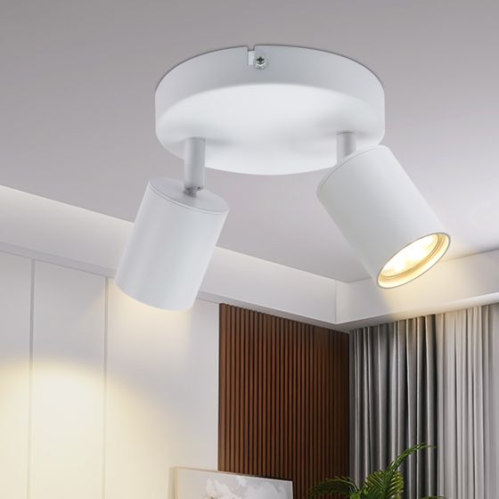 NETTLIFE kattokohdevalaisin, 2 mustaa GU10- lamppua, olohuoneen moderni säädettävä kattovalaisin