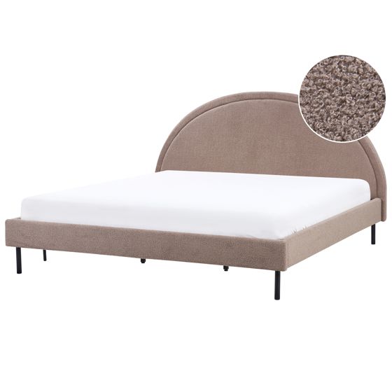 Sänky buklee MARGUT 180 x 200 cm Ruskeanharmaa