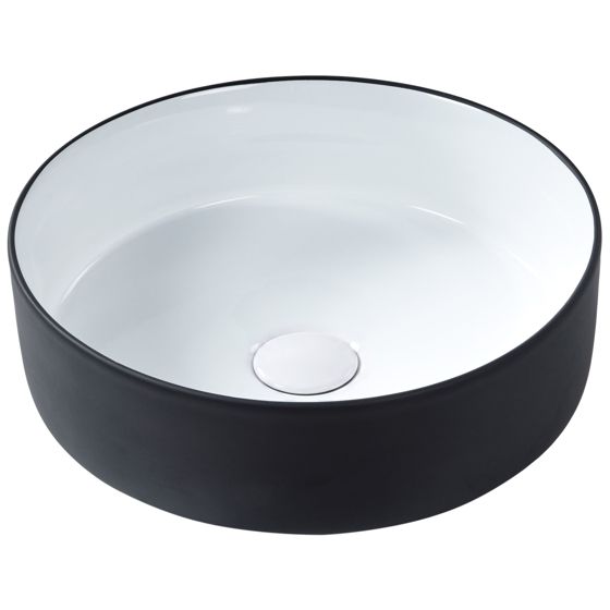 Pesuallas tason päälle CALIG ⌀ 36 cm Keramiikka Musta/valkoinen