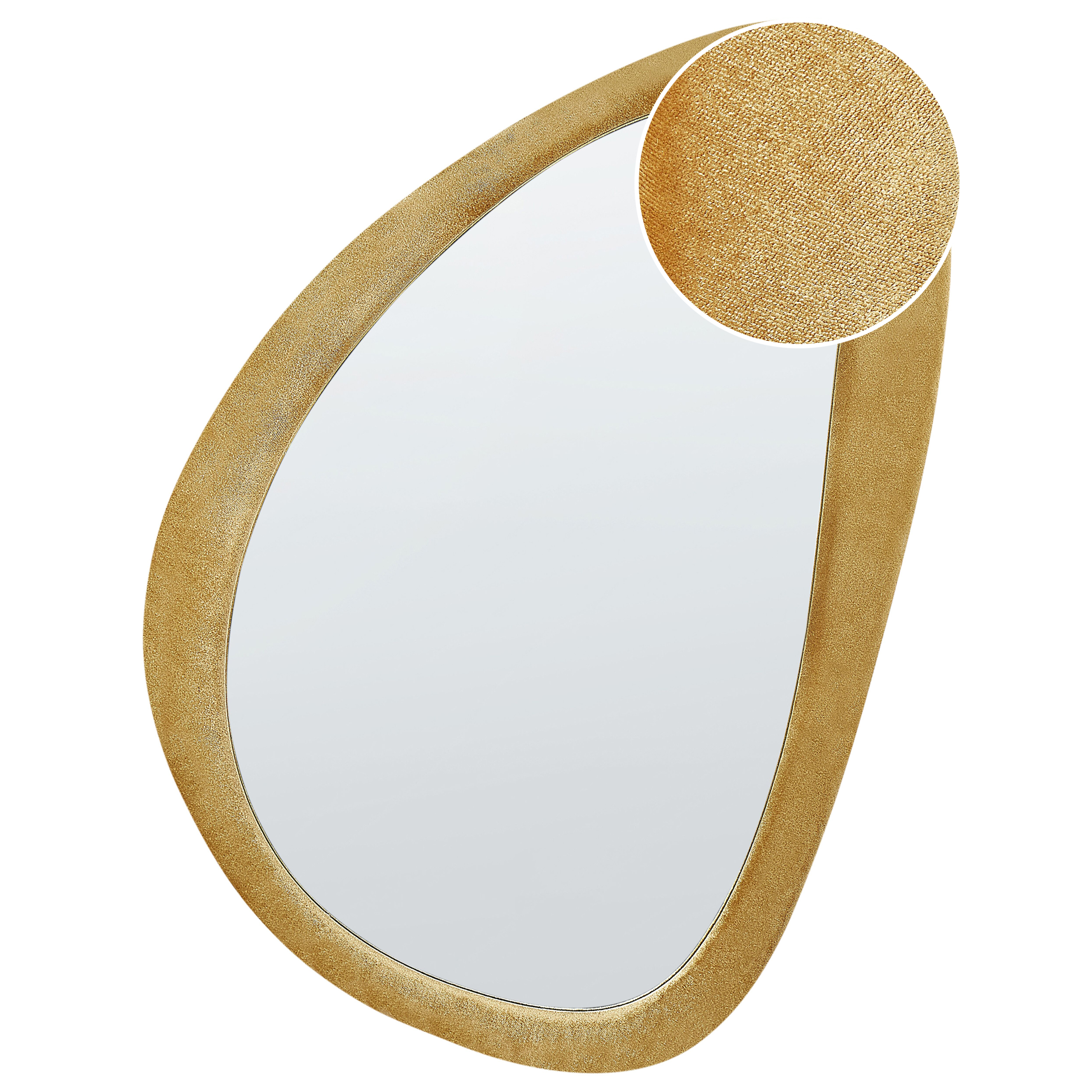 Seinäpeili VENAS 61 cm x 91 cm Sametti Sinapinkeltainen