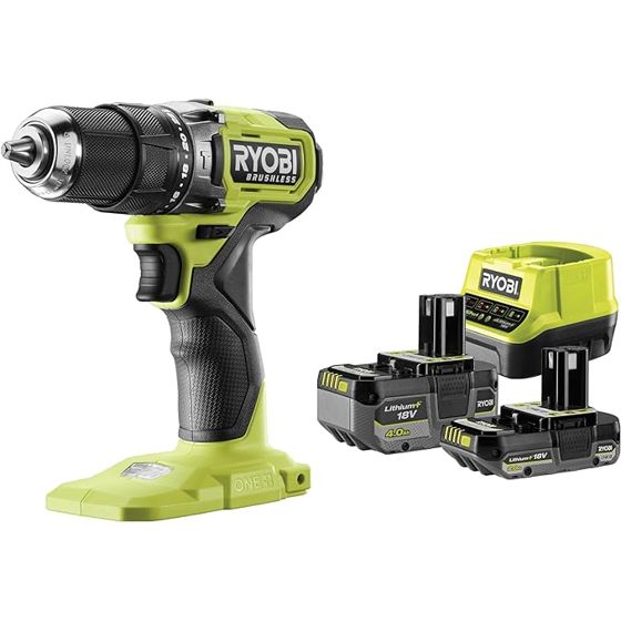 Ryobi RPD18BL-2C42S ONE+ 18V -Akkuiskuporakone Harjaton, 2,0Ah + 4,0Ah