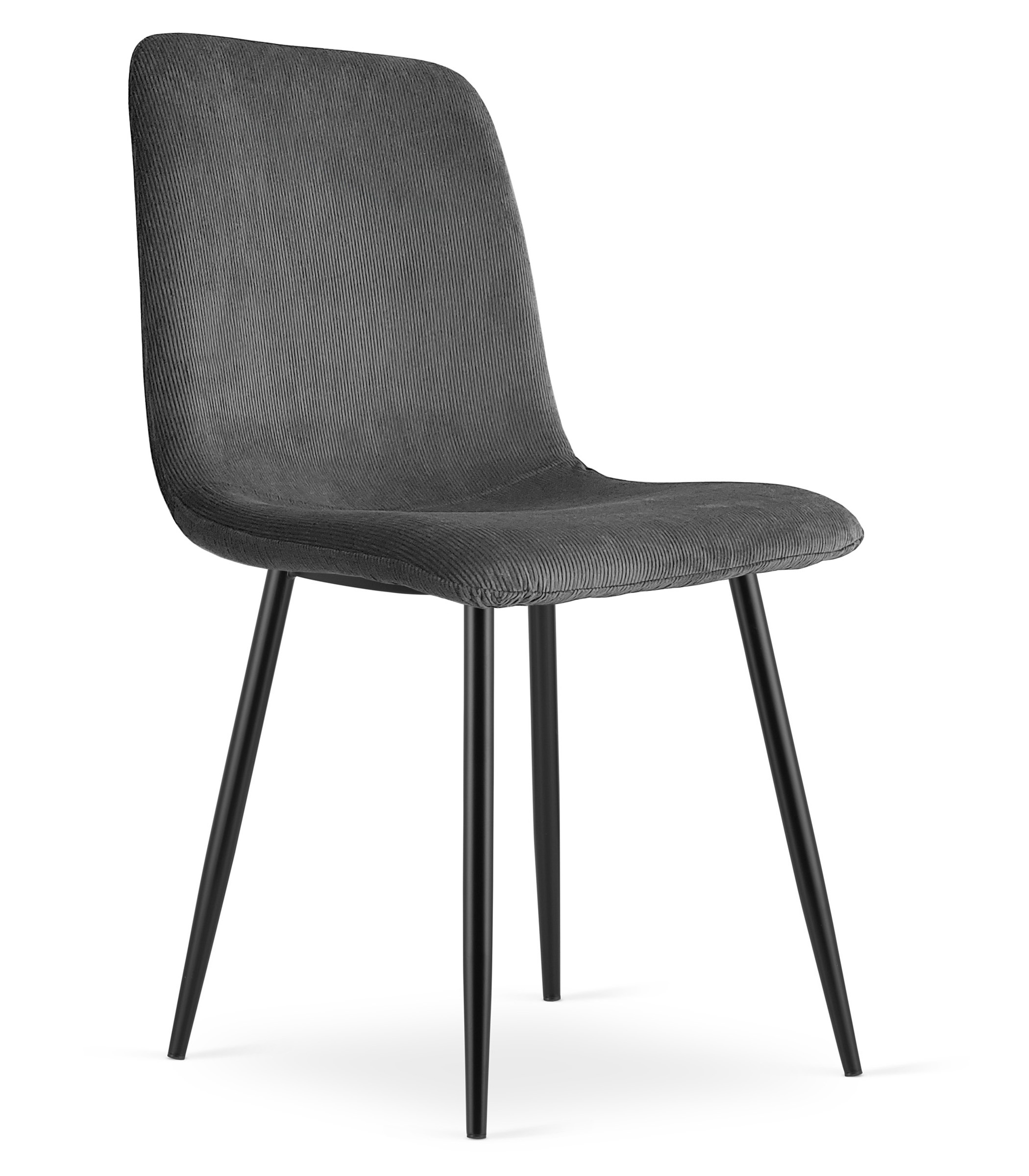 Tuoli - Leobert - RIFT - vakosametti harmaa/mustat jalat - 46x55x87 cm - setti 2 kpl