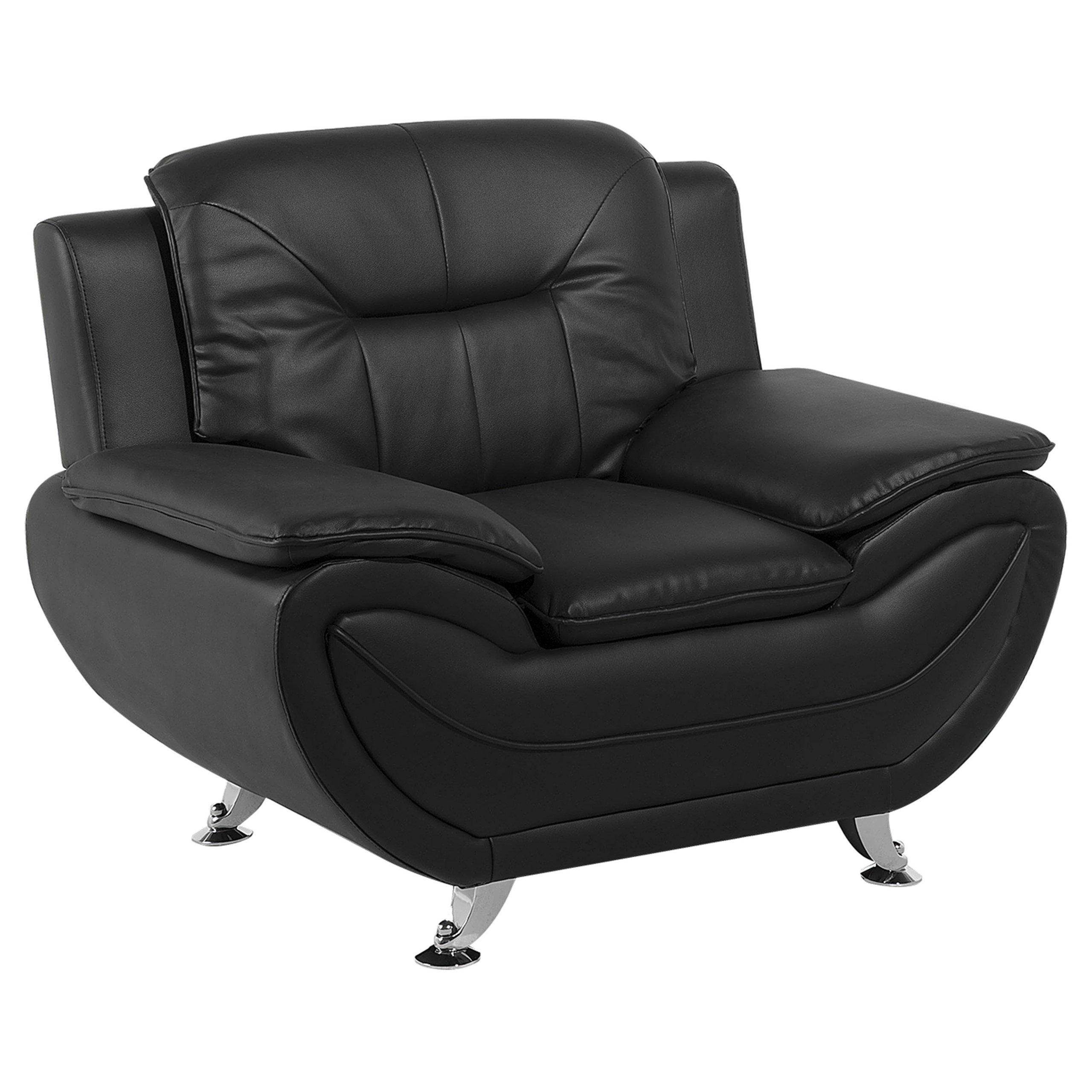 Nojatuoli LEIRA keinonahka Musta