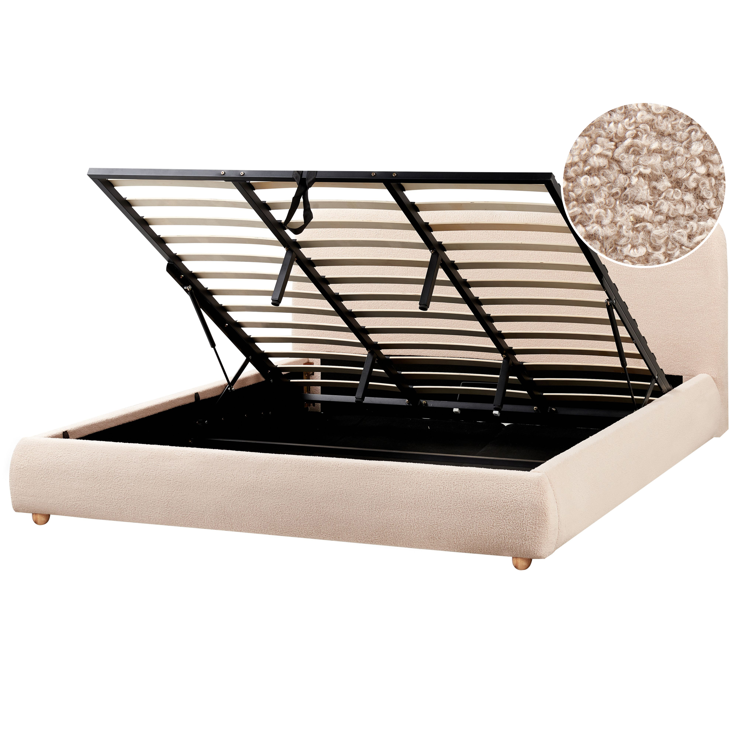 Sänky säilytystilalla buklee BLAGNAC 180 x 200 cm Beige