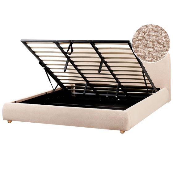 Sänky säilytystilalla buklee BLAGNAC 180 x 200 cm Beige