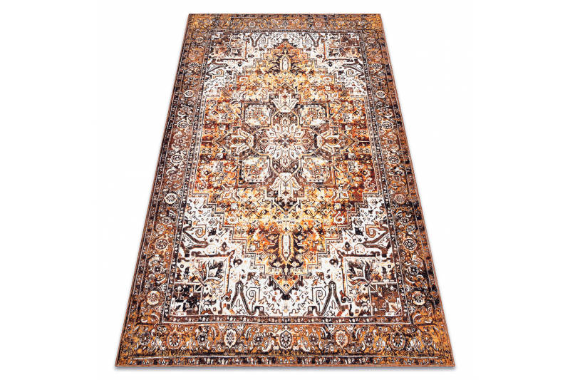 ANTIKA matto ancret honey, moderni koriste, pestävä - kerma / oranssi 120x170 cm