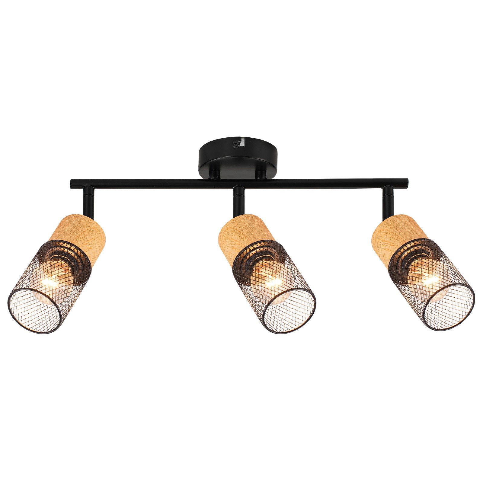 NETTLIFE puinen kattokohdevalaisin E14 kattovalaisin 350° säädettävä seinäkohdevalaisin vintage - keittiön valaisin säädettävä ilman lamppua