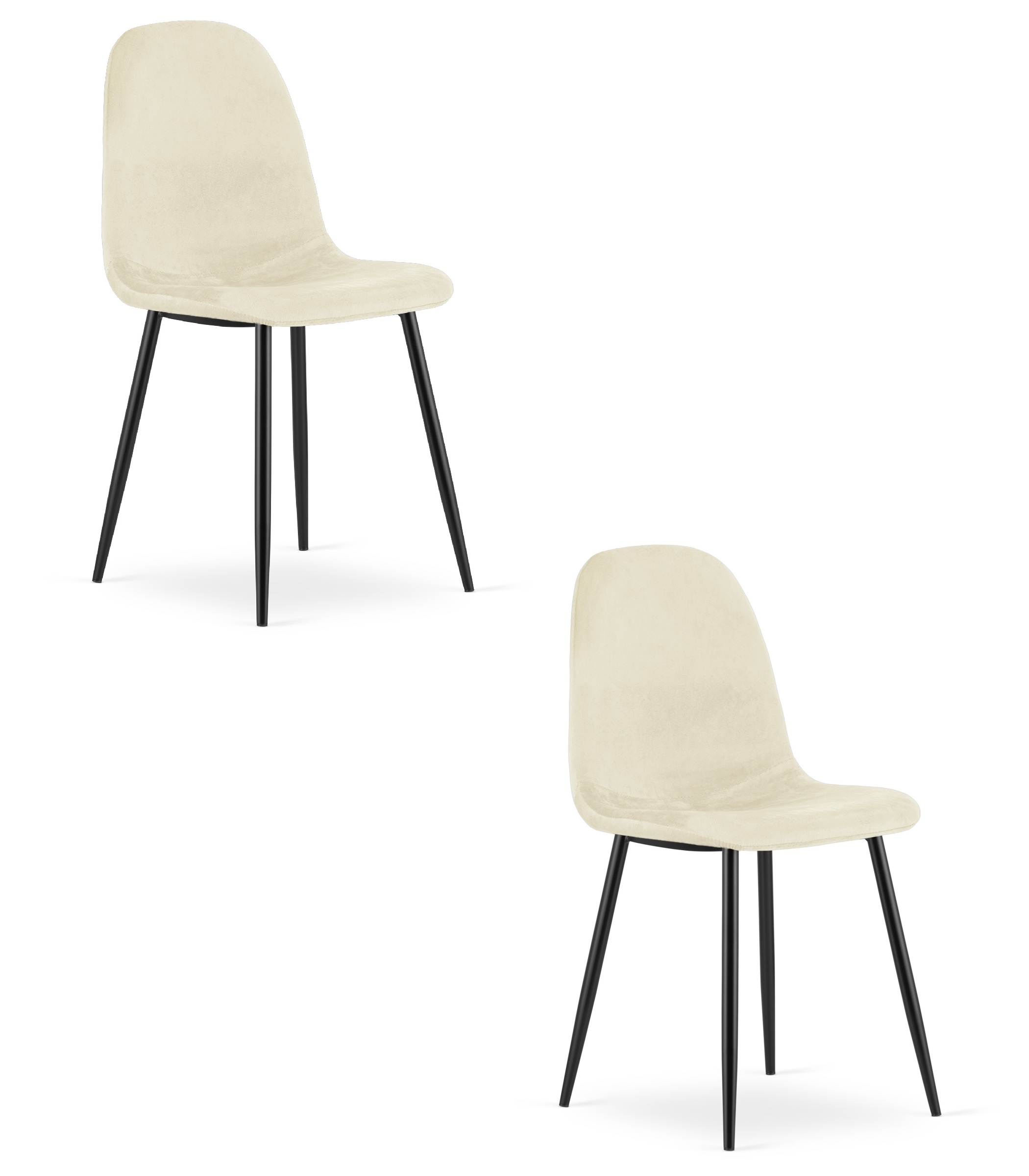 COMO-tuoli, beige sametti (2 kpl)