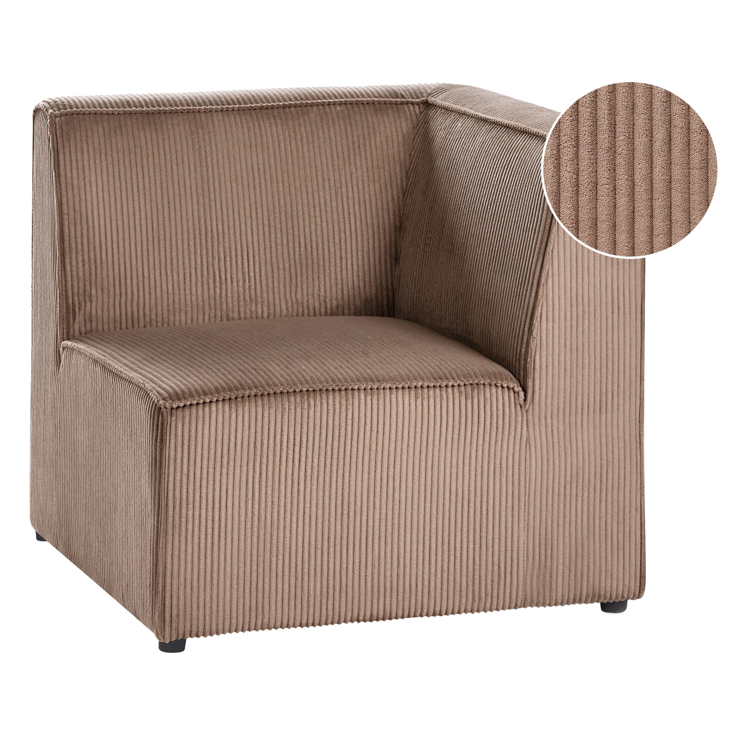Kulmamoduuli LEMVIG Vakosametti Tumma beige Oikea