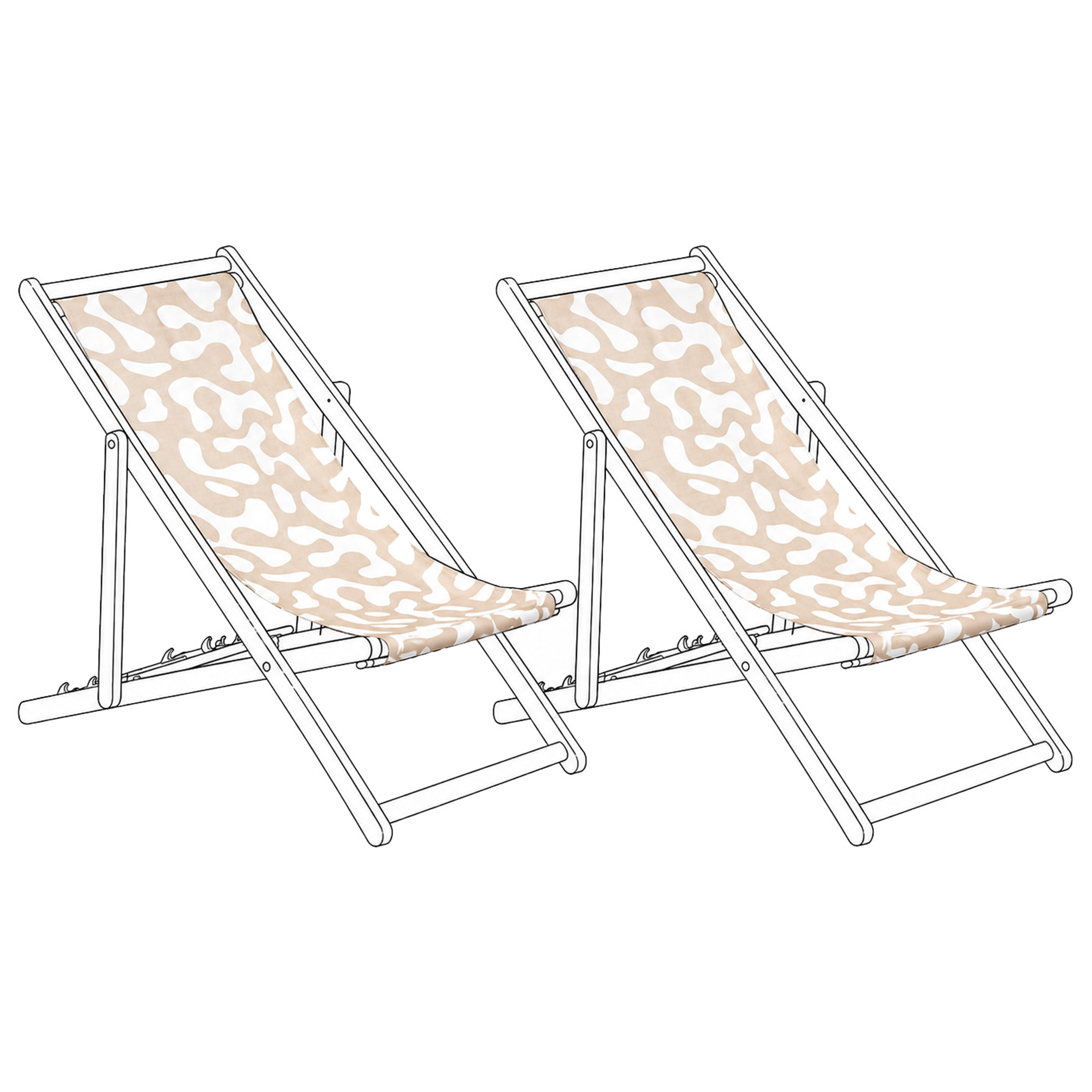 Aurinkotuolin vaihtokangassetti 2 kpl ANZIO/AVELLINO 113 x 44 cm Beige