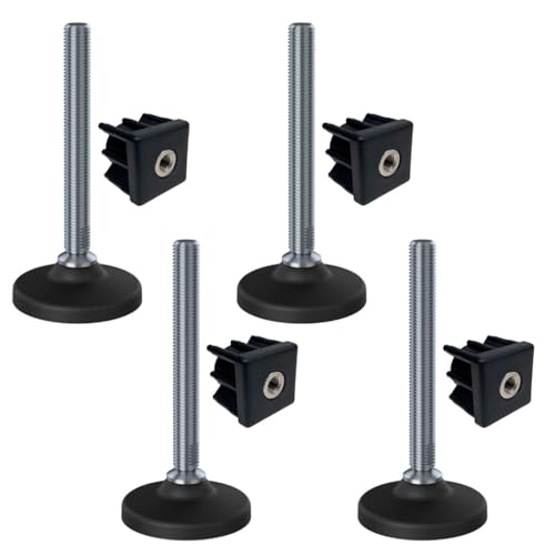 Ruostumattomat tasoitusjalat 16x150 muovijalka + insertit 40x40x16 1.5mm - 4 kpl