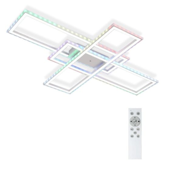 NETTLIFE LED - kattovalaisin olohuoneeseen, RGB - väriä vaihtava, himmennettävä, kaukosäätimellä, makuuhuoneeseen, moderni lamppu, 50 W