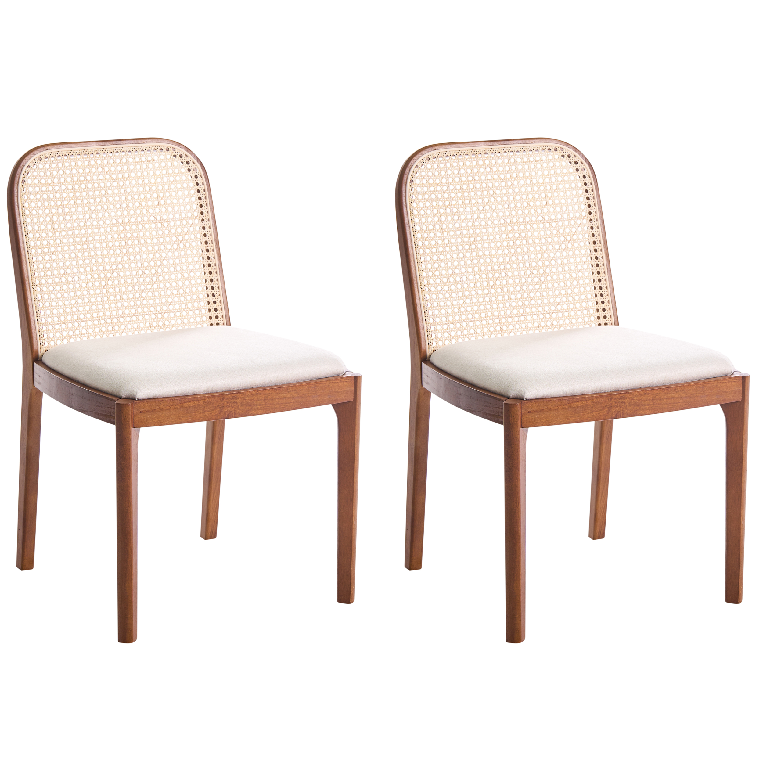 Ruokatuolisetti 2 kpl EDINA Kangas Ruskea/beige