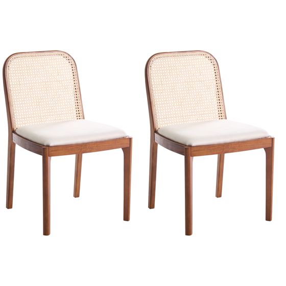 Ruokatuolisetti 2 kpl EDINA Kangas Ruskea/beige