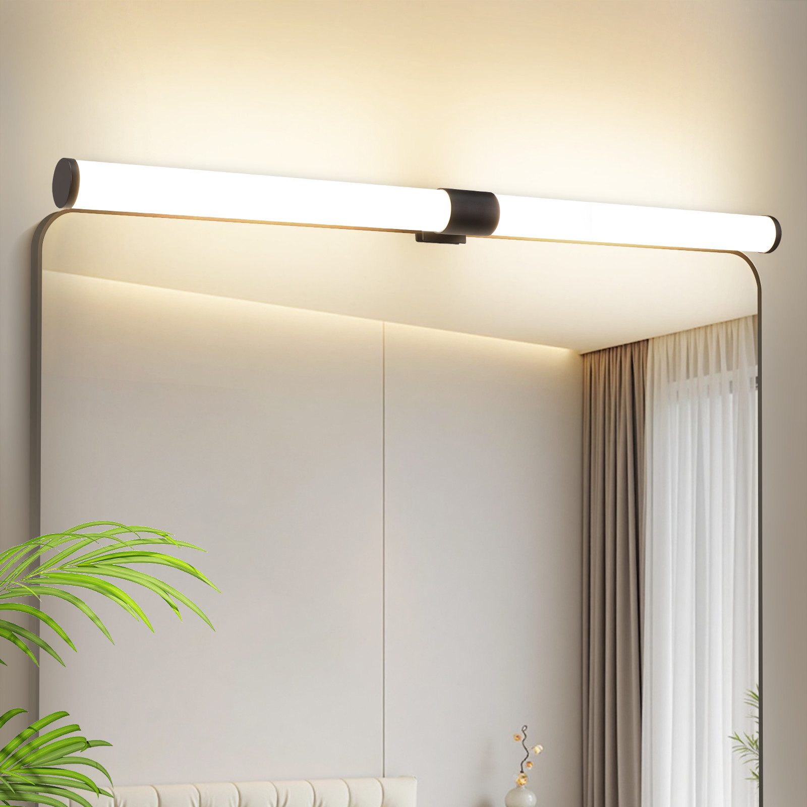 NETTLIFE 8W 60cm LED-kylpyhuoneen peilivalaisin kiinnittimellä, vedenpitävä, IP44, 4000K