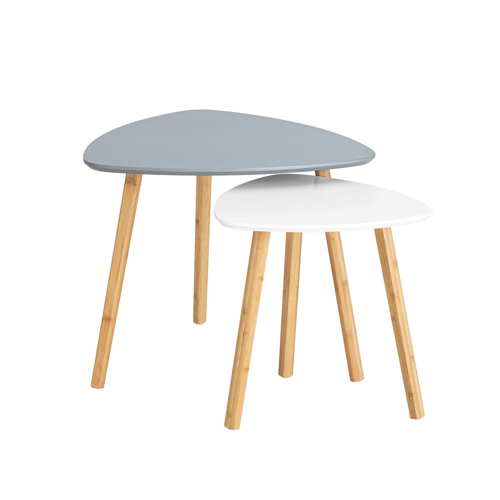 SoBuy Sisäkkäiset Sohvapöydät 2 sivupöydän set modernilla designilla FBT74-HG