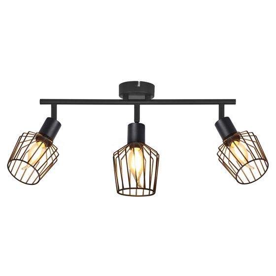 NETTLIFE 3 kattokohdevalaisinta E14 -Metallinen, 350° kääntyvä teollinen eteisvalaisin, seinävalaisin eteiseen/olohuoneeseen, musta