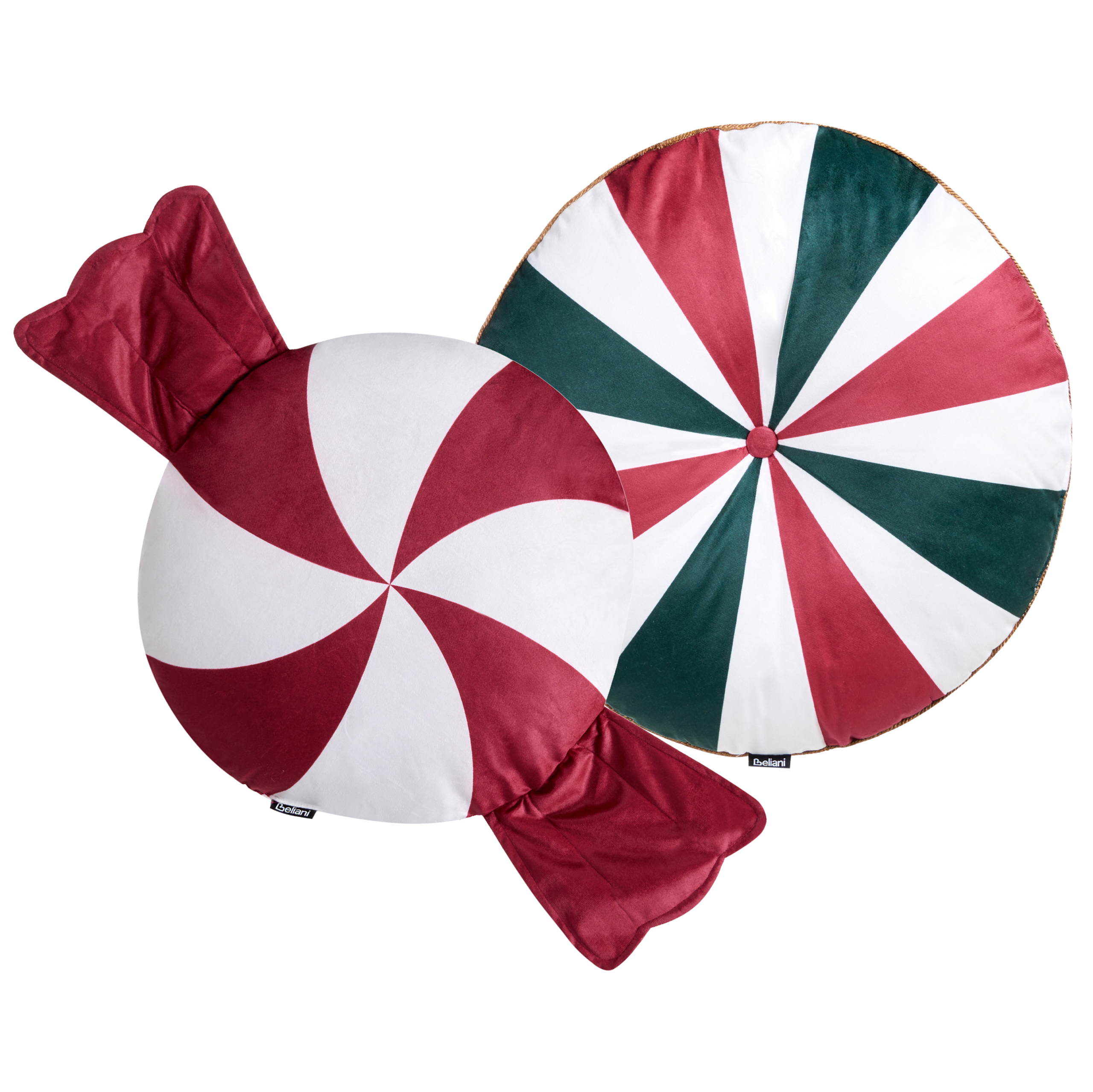 Koristetyynysetti 2 kpl TWIRL TREATS sametti 55 x 55 cm 40 x 40 cm Monivärinen Joulukuvio