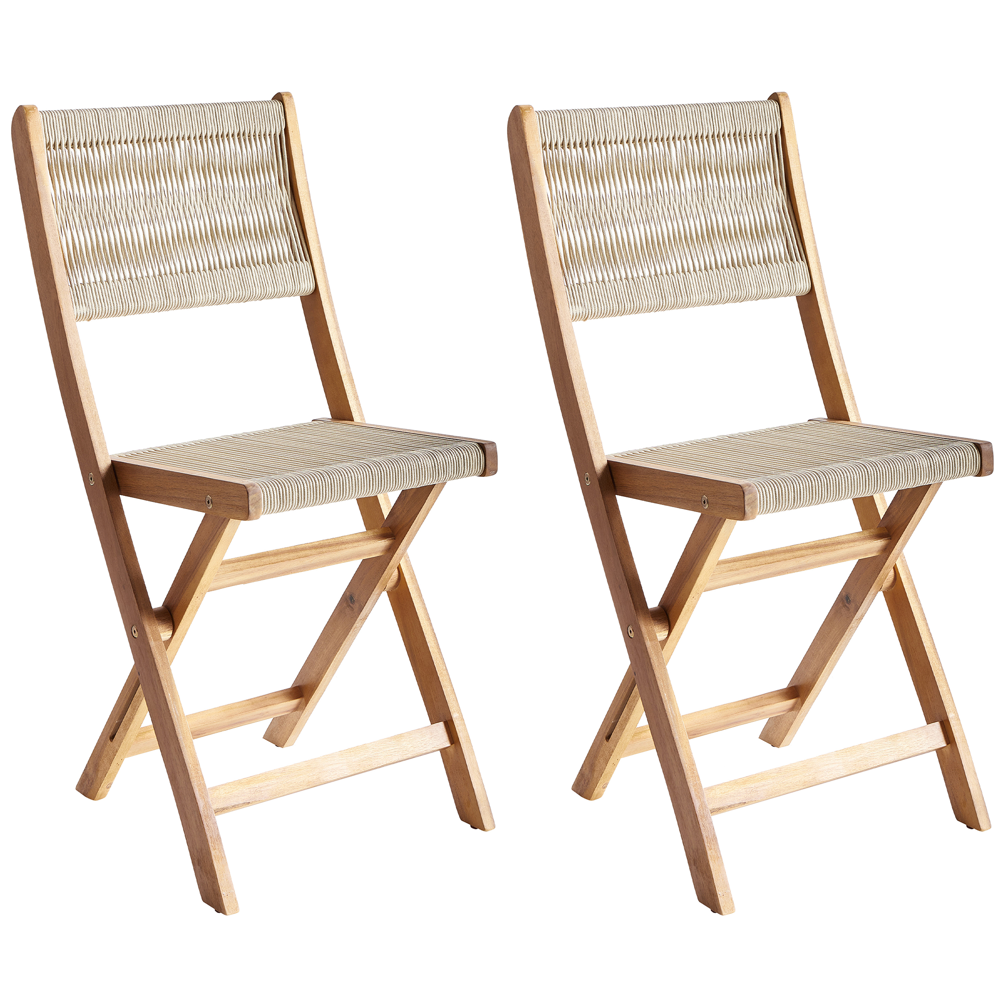 Puutarhatuolisetti 2 kpl PROSSEDI taitettava Akaasia Beige