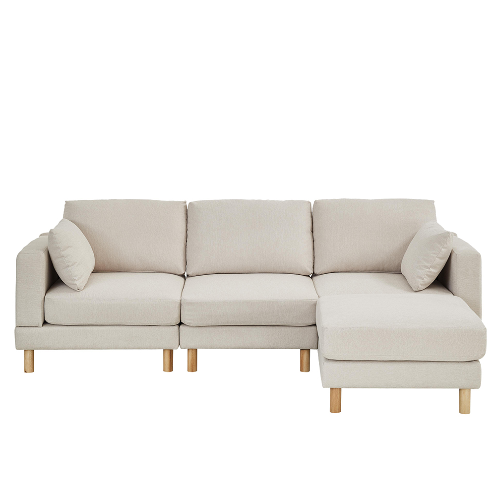 Kulmasohva 235×152×78 cm, L-sohva, beige