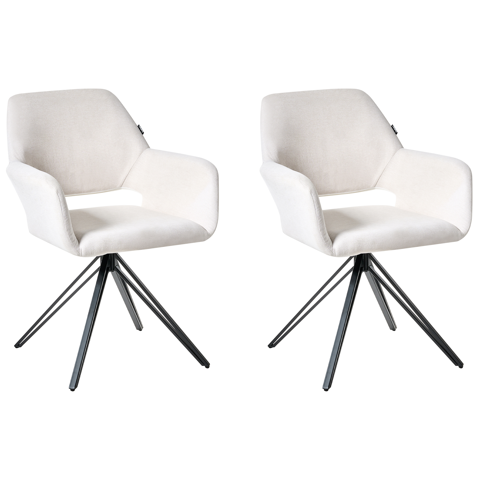 Ruokatuolisetti 2 kpl CINEY kangas Luonnonvalkoinen