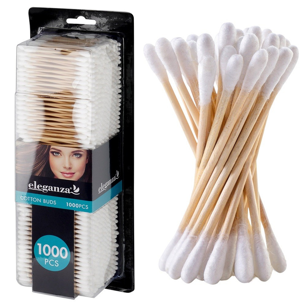 Bambuiset puuvillakosmetiikkapuikot 1000 kpl.