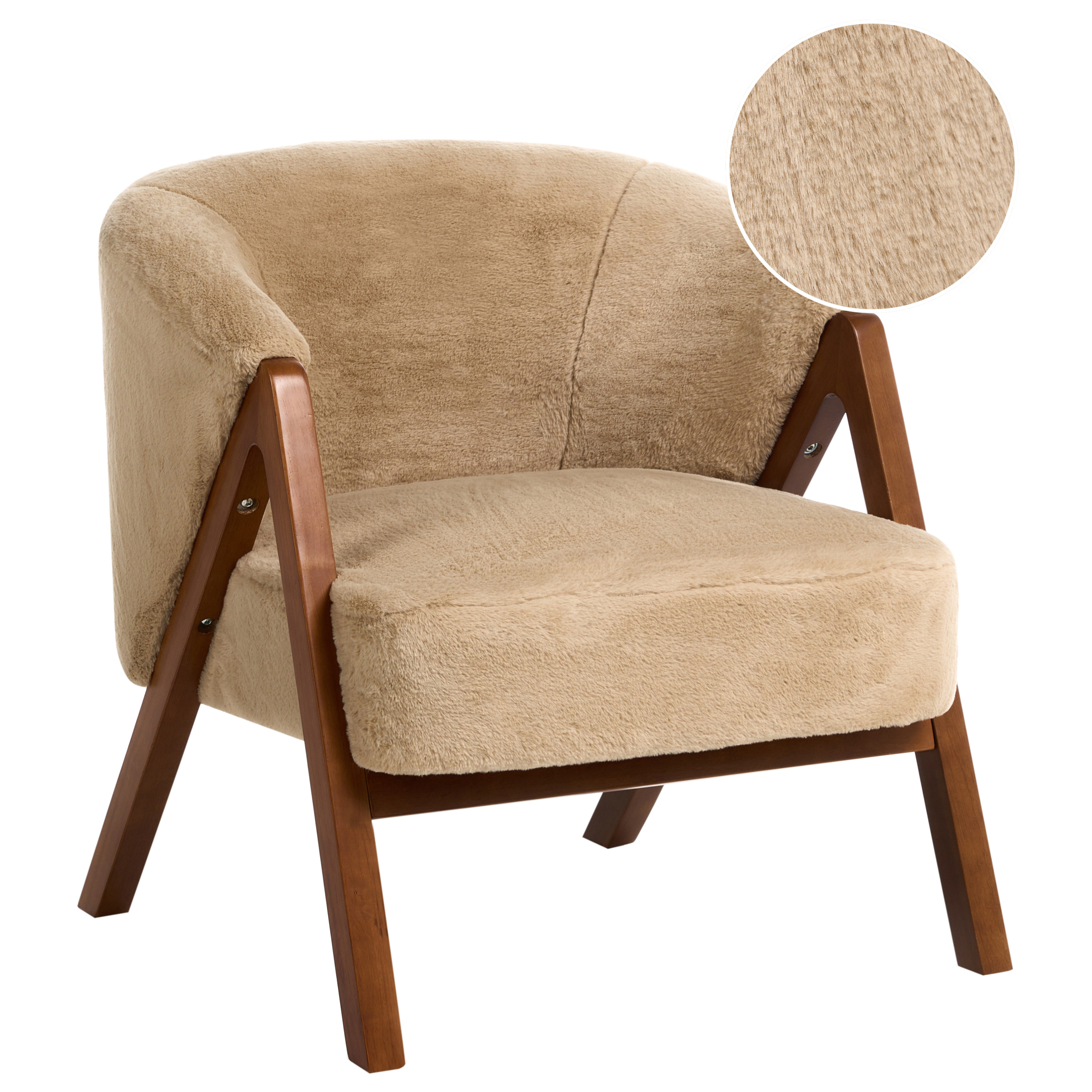 Nojatuoli SKEI Keinoturkis Beige
