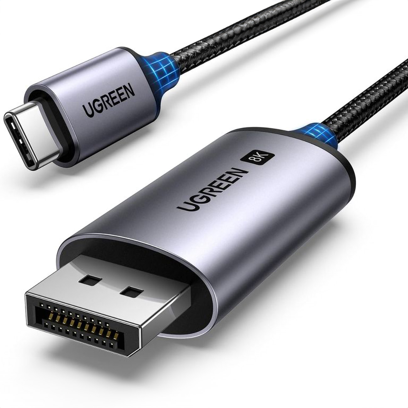 Audio- ja videokaapeli USB-C - DisplayPort 8K HDR HDCP2.3 eARC 1m harmaa