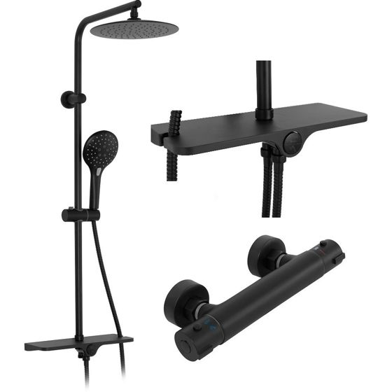 REA suihkusetti MIKE THERMOSTAT musta, 52X27, 5X98, 5CM