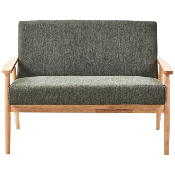 Sohva 2-istuttava ESRUM kangas Vaaleanruskea/vihreä