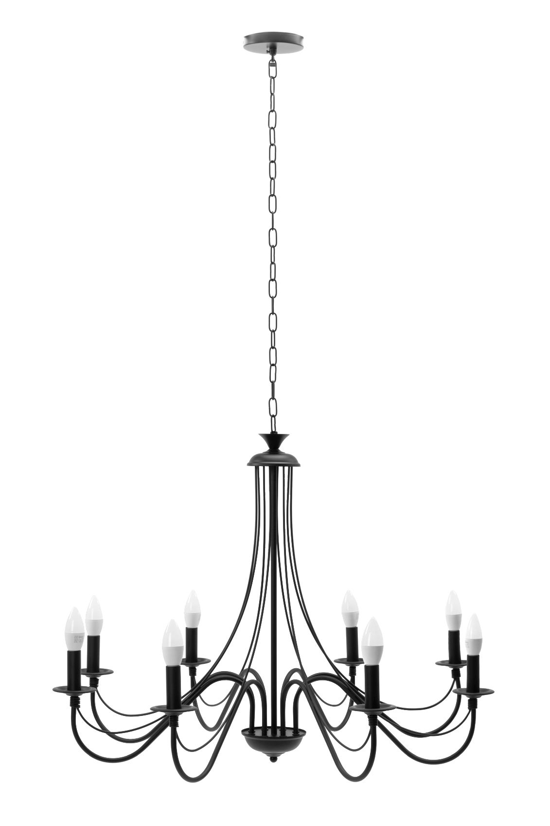 TOOLIGHT riippuva kattovalaisin APP648-8CP musta, 60x60x110cm